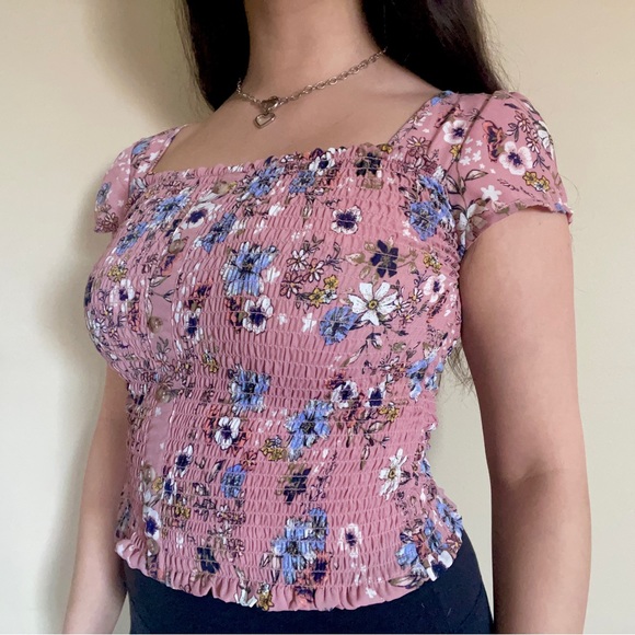 Ditsy Ribbed Top - Picture 2 of 9